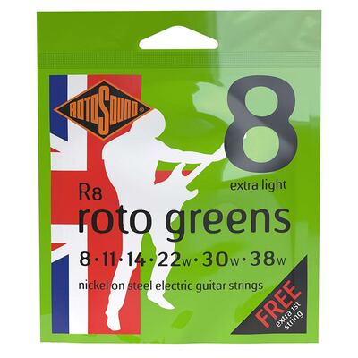 R8 Rotosound Roto string set electric nickel wound 8-38