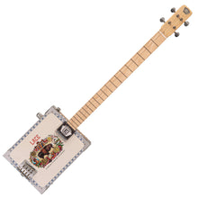 Load image into Gallery viewer, Lace Cigar Box Electric Guitar ~ 4 String ~ Buffalo Bill

