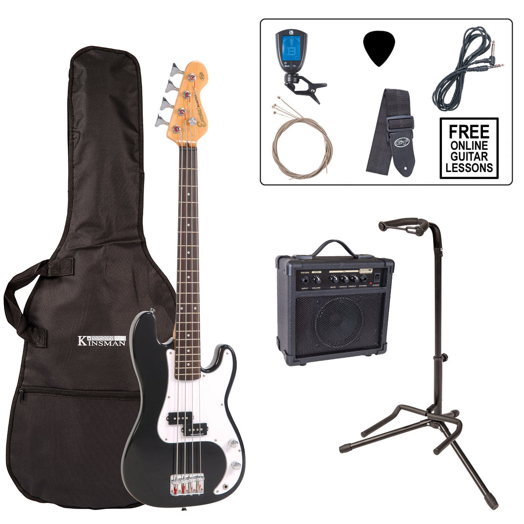 Encore E20 7/8 Bass Guitar Pack ~ Black