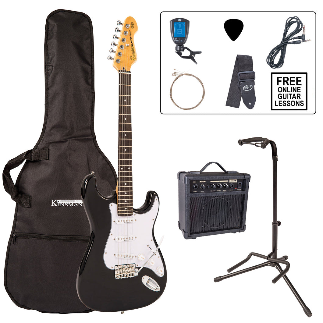 Encore E6 Electric Guitar Pack ~ Gloss Black