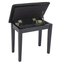 Load image into Gallery viewer, Kinsman Piano Bench with Storage ~ Satin Black
