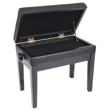 Load image into Gallery viewer, Kinsman Deluxe Adjustable Piano Bench with Storage ~ Satin Black
