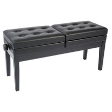 Load image into Gallery viewer, Kinsman Double Adjustable Piano Bench with Storage ~ Satin Black
