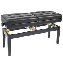 Load image into Gallery viewer, Kinsman Double Adjustable Piano Bench with Storage ~ Satin Black

