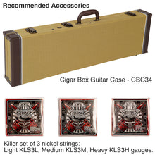 Load image into Gallery viewer, Lace Cigar Box Electric Guitar ~ 3 String ~ Americana
