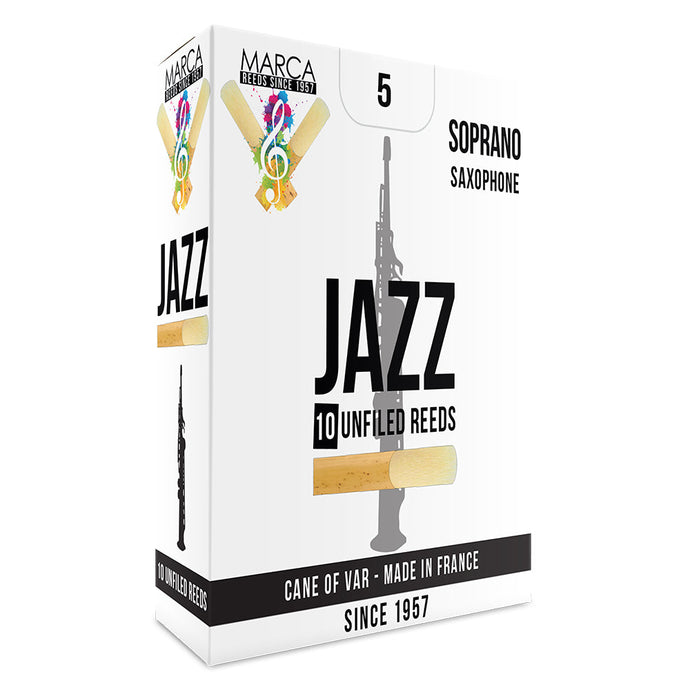 Marca Jazz Unfiled Reeds ~ 10 Pack ~ Soprano Sax ~ 5