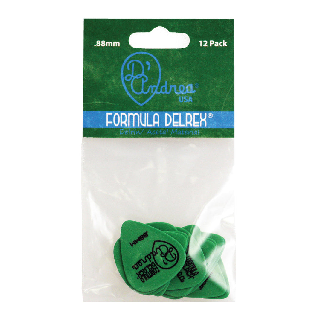 D'Andrea 351 Green Delrex Pick Pack ~ Medium Heavy ~ 12 Picks