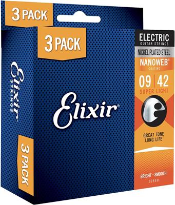 Elixir E16540 Electric Nano 9-42 Three Pack