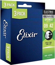 Load image into Gallery viewer, Elixir E16550 Electric Optiweb 9-42 Three Pack
