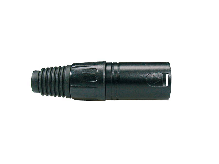 Xlr plug, male, 3-pole, black cable cap, black