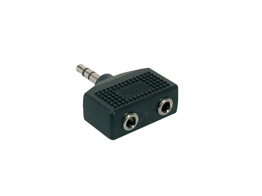 Adaptor, 2 x 3,5 jack female stereo, 3,5mm jack male stereo