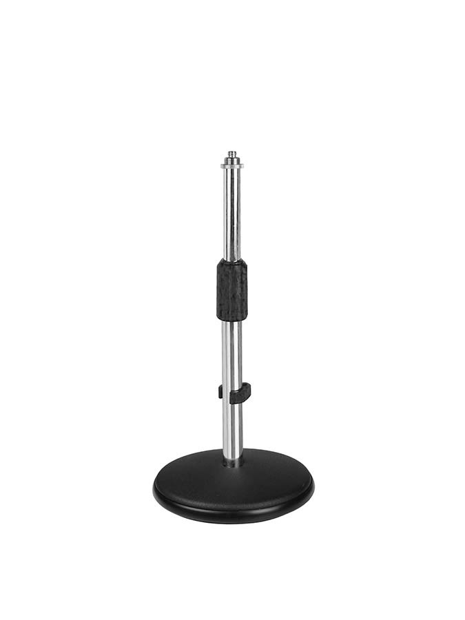 Desk top microphone stand, round base, height adjustable