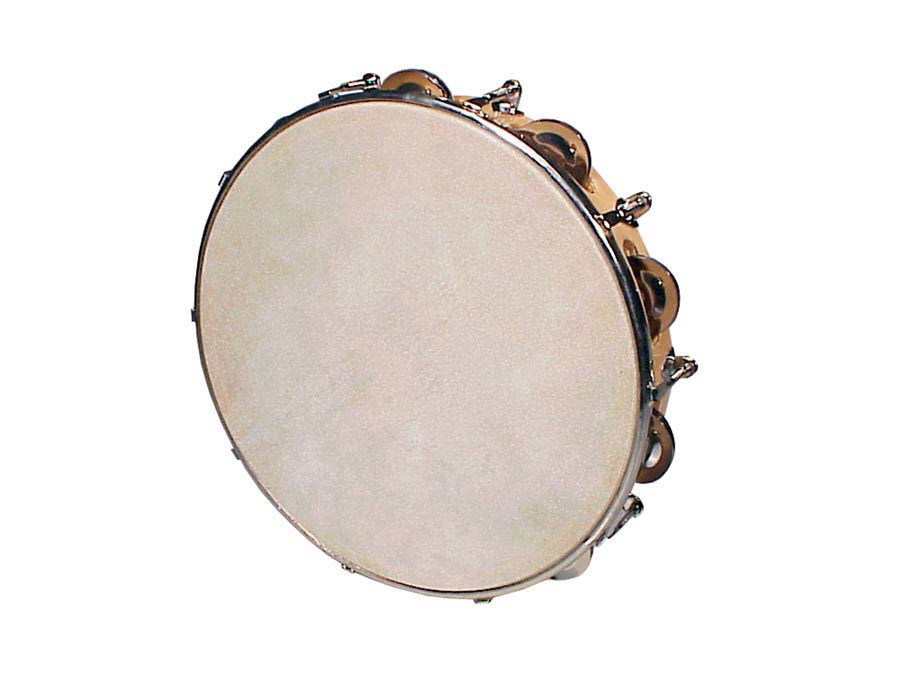 Tambourine, rawhide skin, wood, tunable, 10