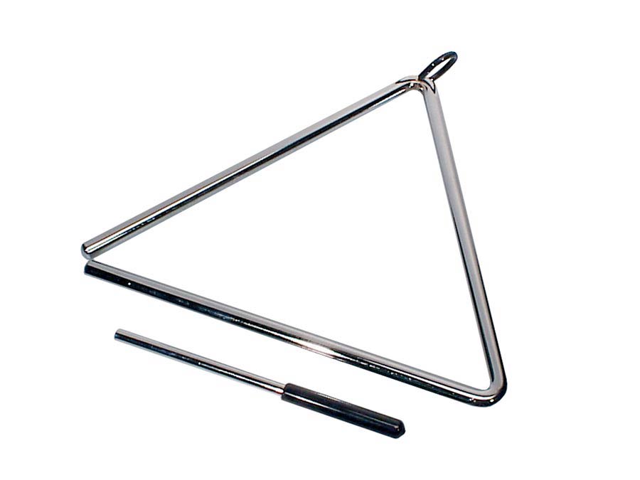 Professional triangle, chrome plated, with beater, diameter: 12.7mm., 10