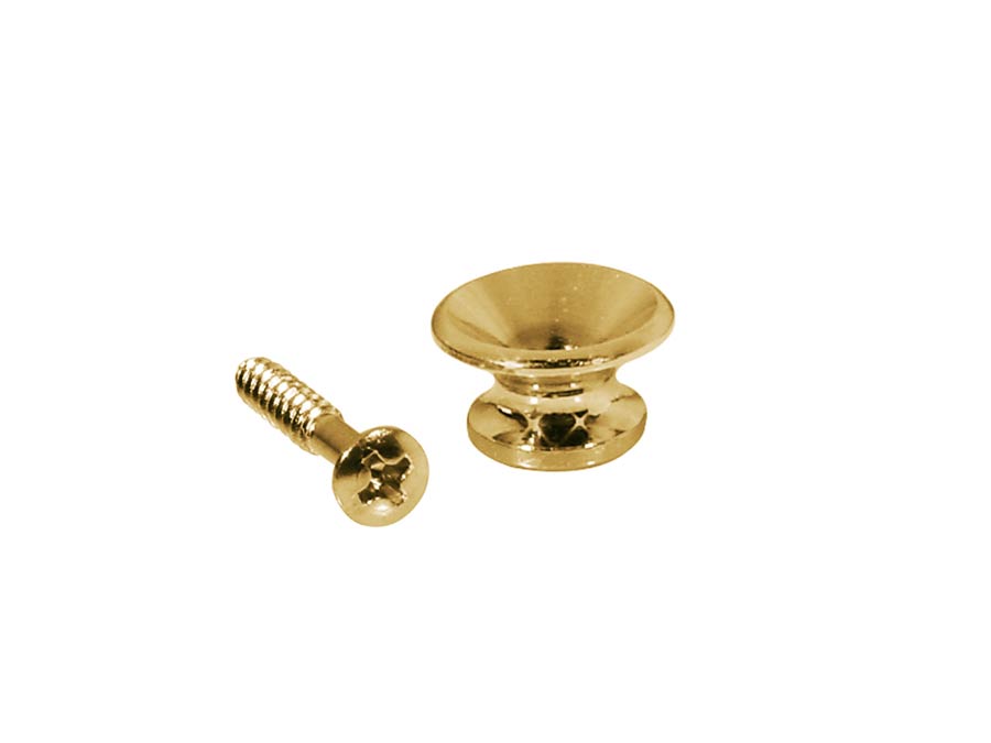 Strap buttons, metal, with screw, v-model, diameter 13mm, 2-pack, gold