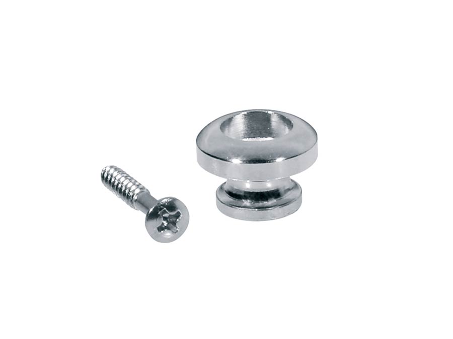 Strap buttons, metal, with screw, spherical model, diameter 14mm, 2-pack, chrome