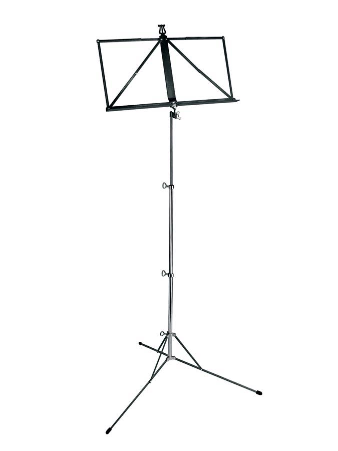 Music stand, foldable, black powder coating