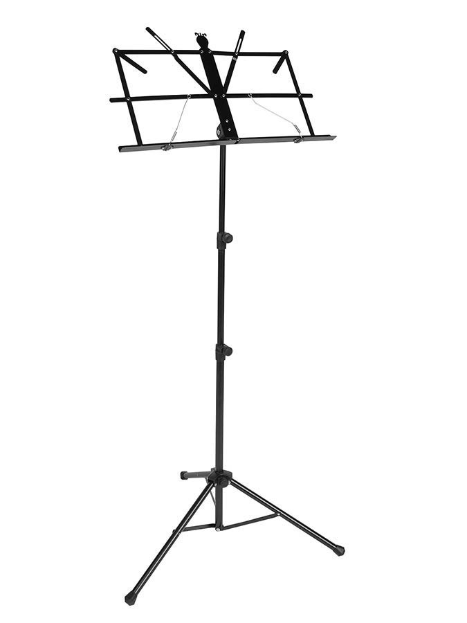 Music stand, extra tall, foldable, black, 50x23 cm desk, tube diameter: 1,9 cm, including bag