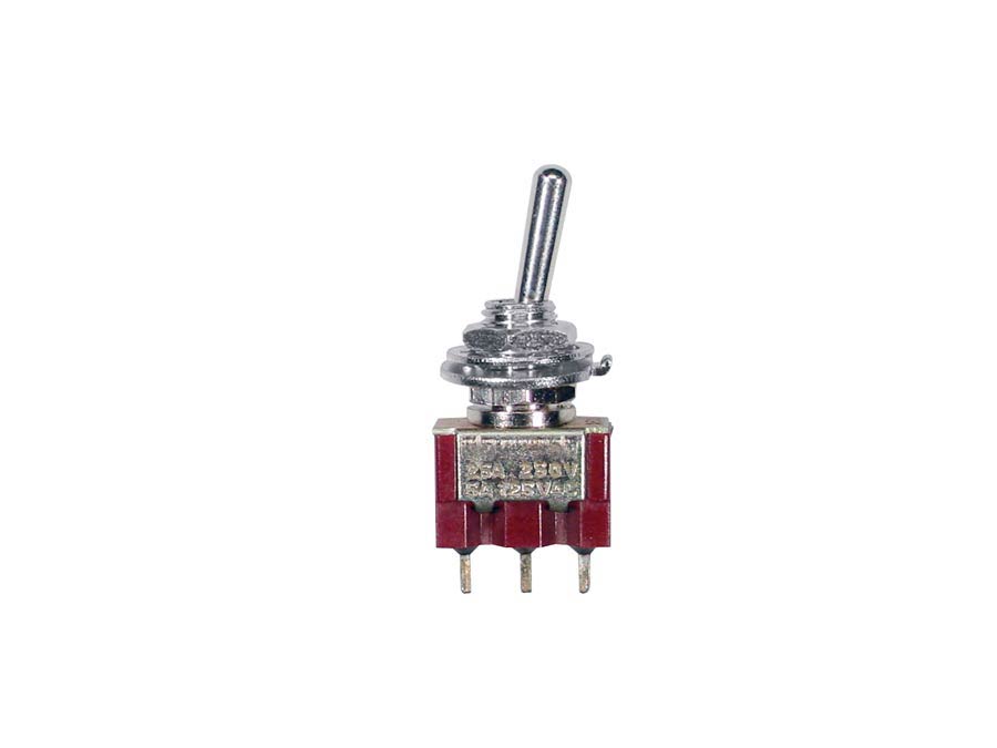 Mini toggle switch 2-way, on-on, 1-pole, nickel