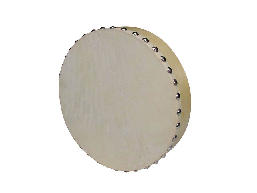 Hand drum, rawhide skin, wood, natural finish, 8