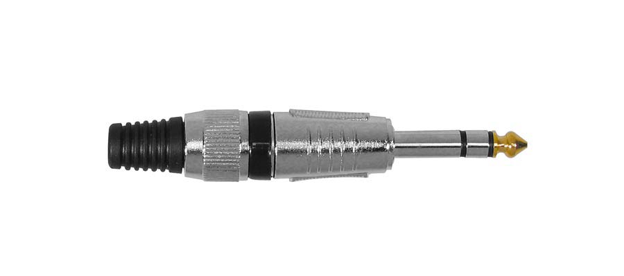 Jack plug, 6,3mm, nickel, 3-pole