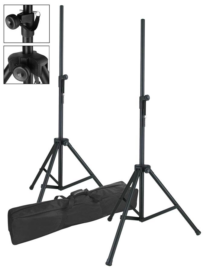 One pair of speaker stands with bag, 200cm max height air cushioned, aluminum light weight