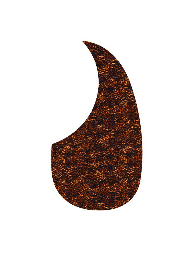 Pickguard, acoustic, teardrop model, self adhesive, tiger brown pearl