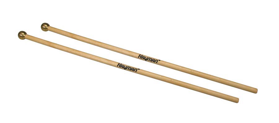 Xylophone mallets, 365 mm. maple handle, pair, 15 mm. brass head