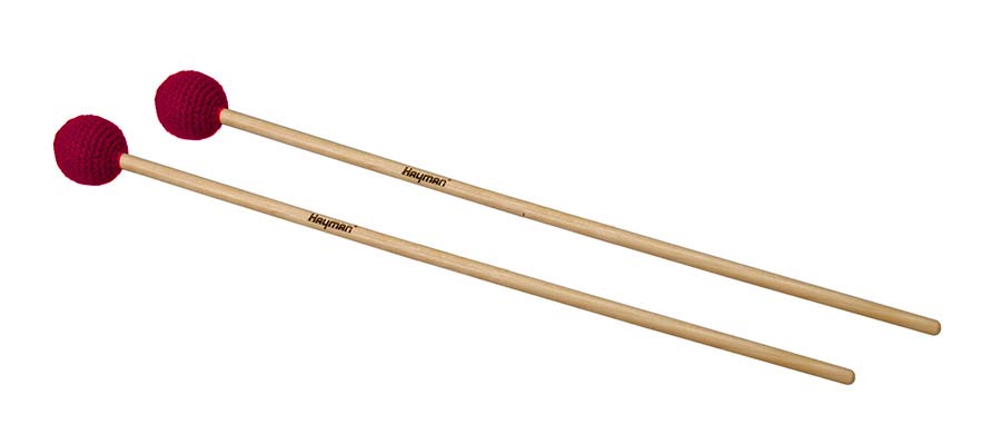 Marimba mallets, 380 mm. maple handle, pair, 33 mm. hard head, purple