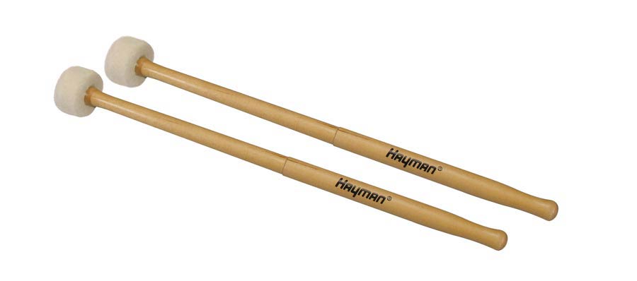 Timpani mallets, 375 mm. maple handle, pair, 38 mm. felt head