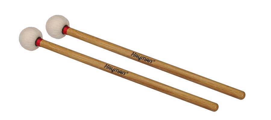 Timpani mallets, 368 mm. oak handle, pair, 44 mm. felt core head