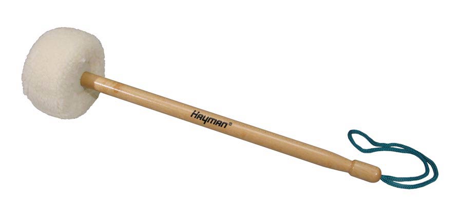 Gong mallet, 17 x 360 mm. maple handle, plastic core wool head, 75 mm. head