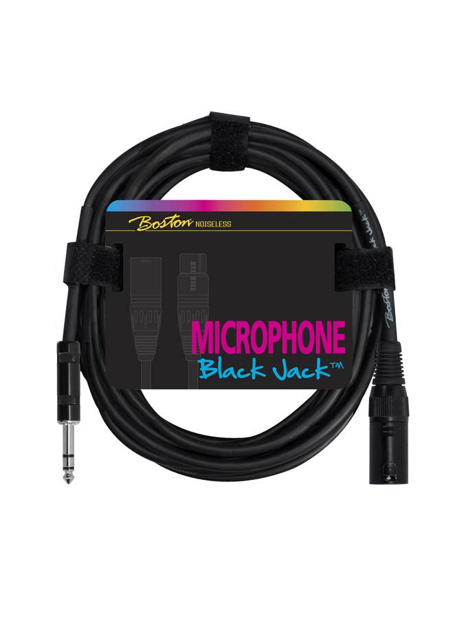 Black Jack Microphone cable, black, 1 x XLR3m +1 x jack 3-pole balanced, 5 meter