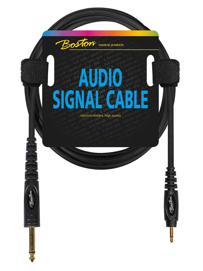 Audio signal cable, 3.5mm jack mono to 6.3mm jack mono, 6.00 meter