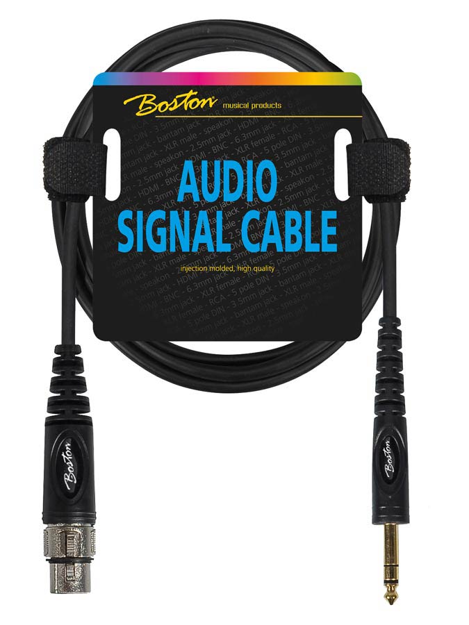 Audio signal cable, XLR female to 6.3mm jack stereo, 1.50 meter