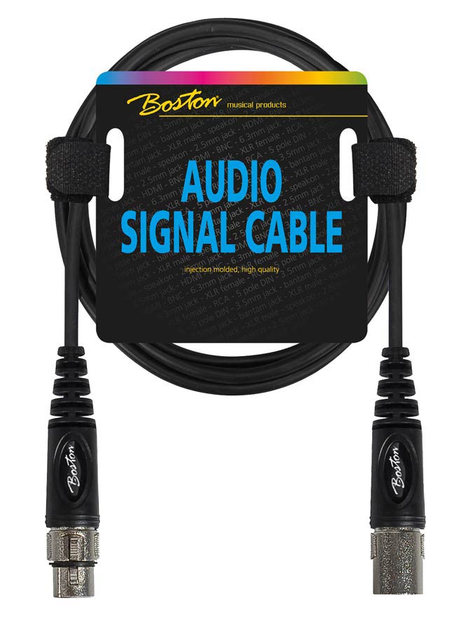 Audio signal cable, XLR female to XLR male, 0.30 meter