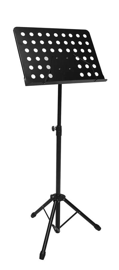 Metal music stand with sheet holders, black, perforated desk, desk size 49x34cm