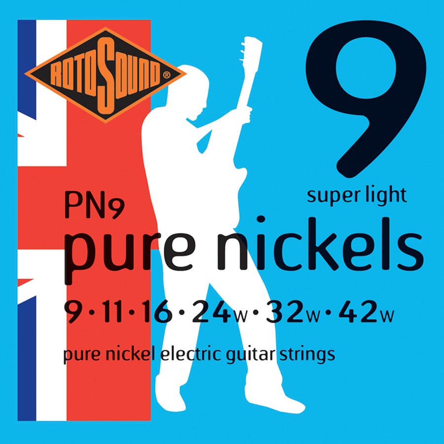 PN9 Rotosound Pure Nickels string set electric pure nickel wound 9-42