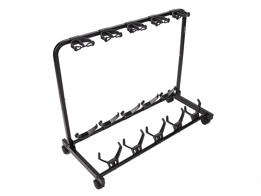 Universal guitar rack stand, metal, black, for 5 guitars