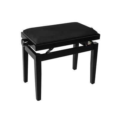 (55,5x32,5x48-56cm), glossy black with black velvet seat