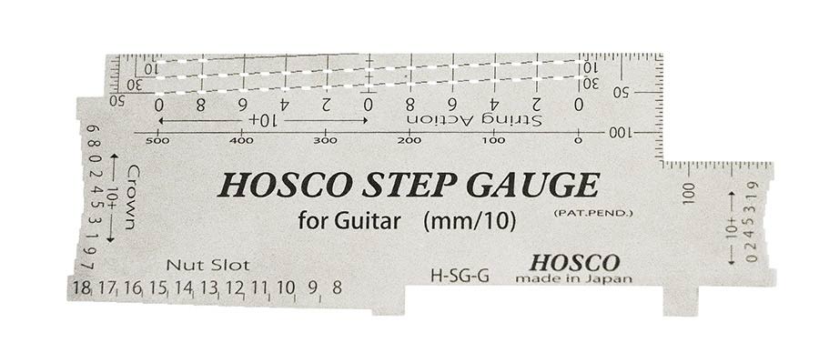 Hosco Japan step gauge guitar,
measuring string height, fret crown heigth, nut slot height.