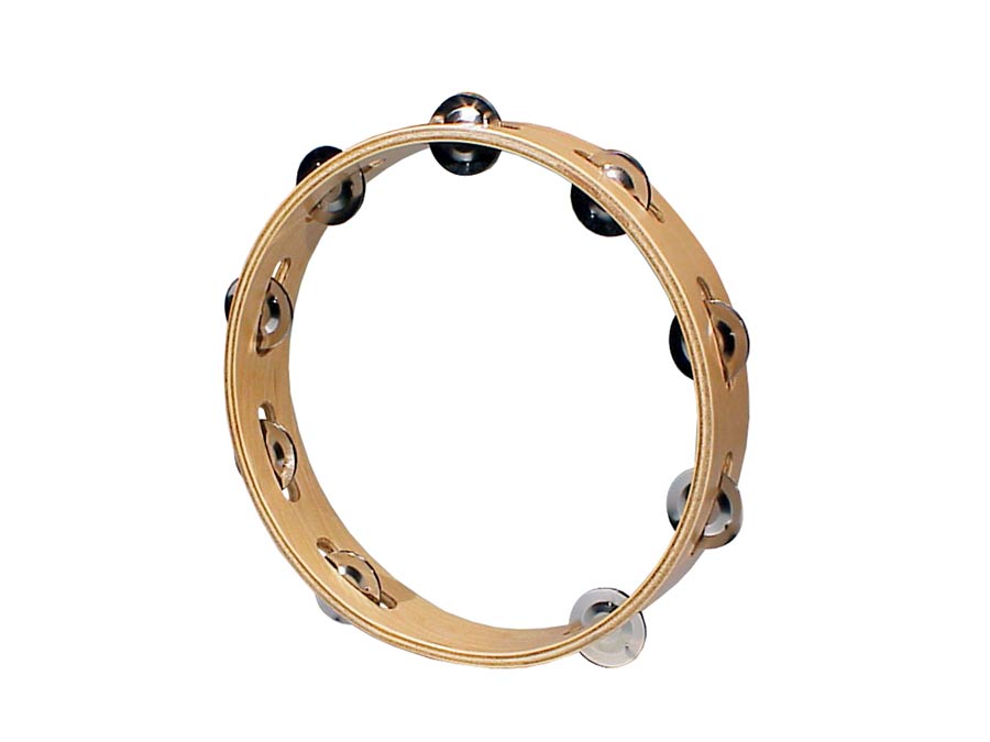 Tambourine, no drum head, wood, 10