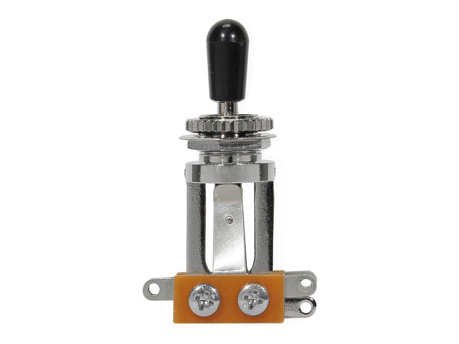 Toggle switch 3-way, long model, chrome, with black knob