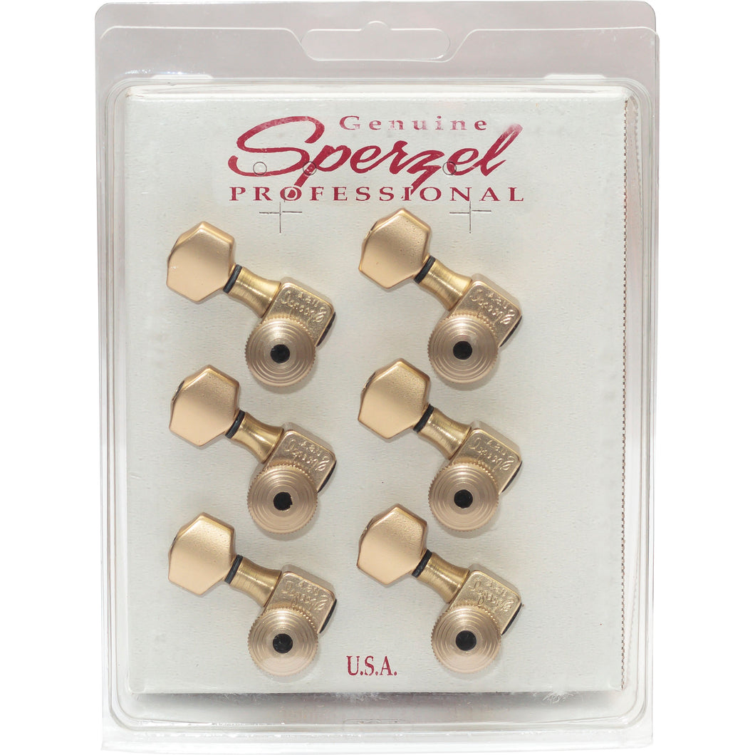 Sperzel Trim Lok Machineheads (6 Inline Left Hand/Reverse) - Satin Gold