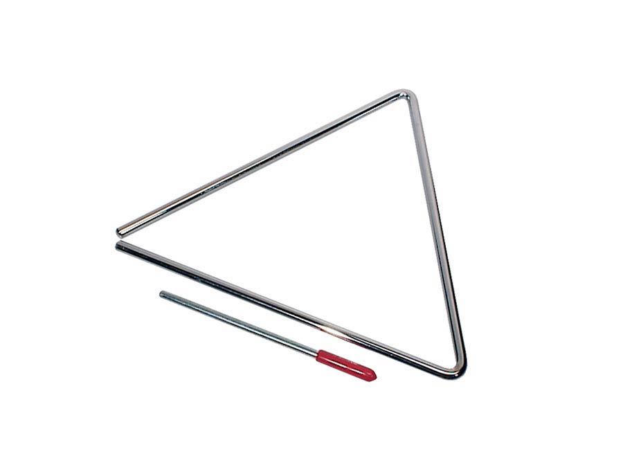 Triangle, chrome plated, with beater, diameter: 8 mm., 8