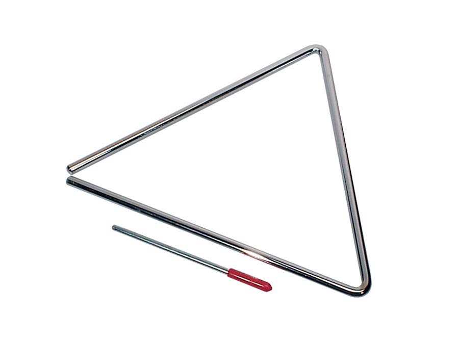 Triangle, chrome plated, with beater, diameter: 8 mm., 10