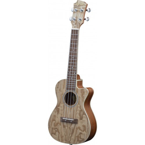 Adam Black Concert Ukulele Quilted Ash Cut Away Electric