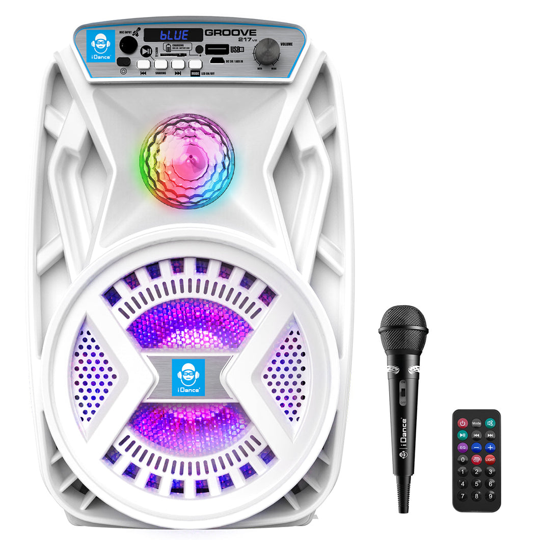 iDance Groove 217 Rechargeable Bluetooth Partybox with Disco Lighting + Karaoke ~ 200W