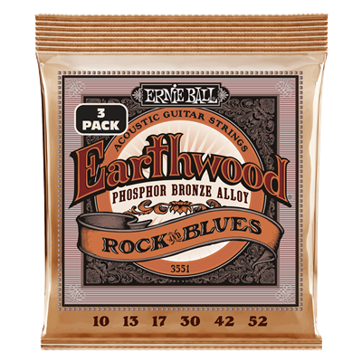 Ernie Ball Earthwood  Phosphor Bronze RnB Plain G 10-52 (3 Set Pack)