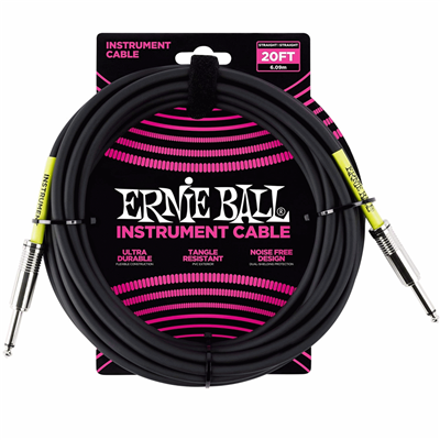 Ernie Ball Instrument Cable Straight Straight Black 20Ft